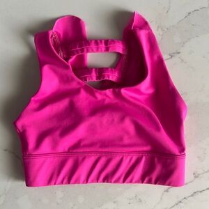 Hot pink dance ruffle back top